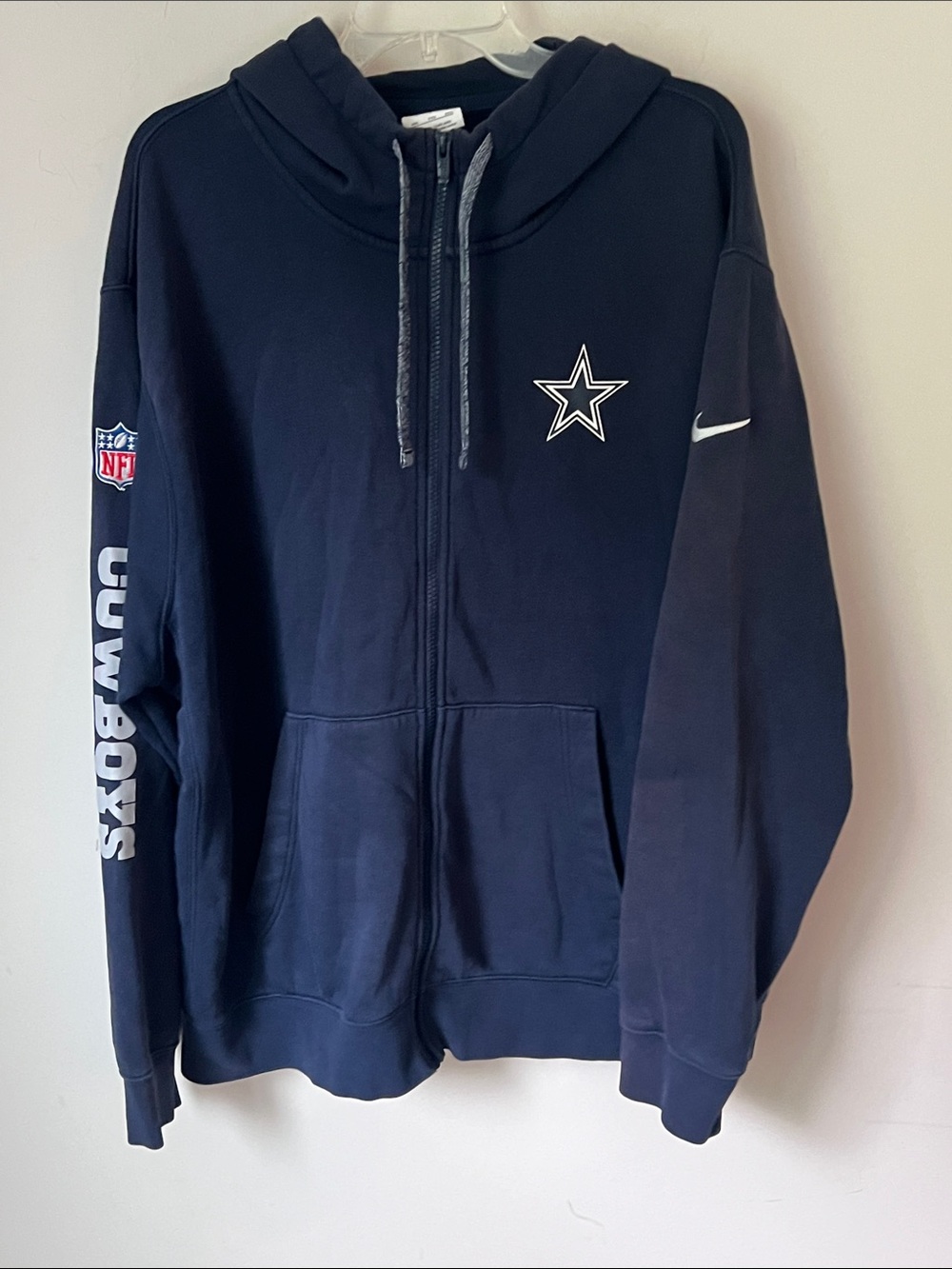 Dallas Cowboys NFL Nike Full Zip Hooded Sweatshirt, size XXL ➕